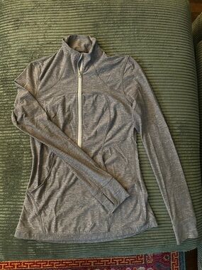 lululemon athletica Heather Gray Full-Zip Athletic Jacket